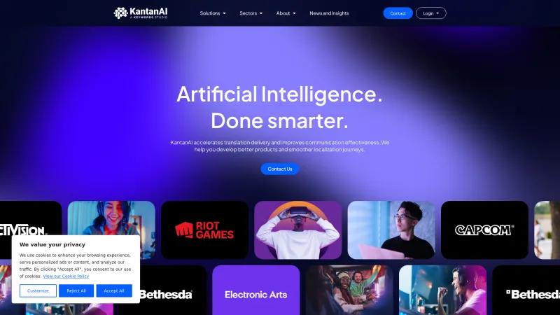 Homepage of KantanMT