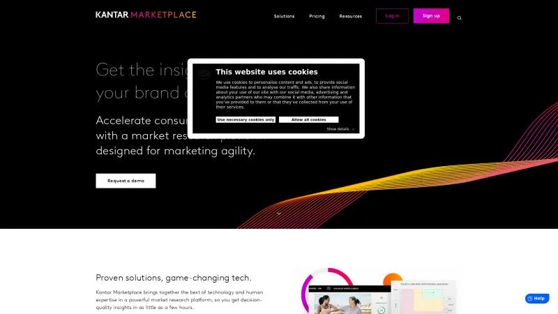 Homepage of Kantar Marketplace