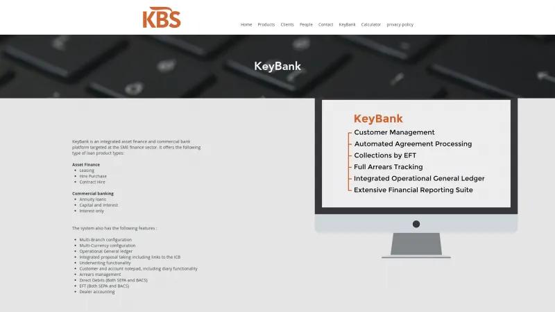 Homepage of Keybank