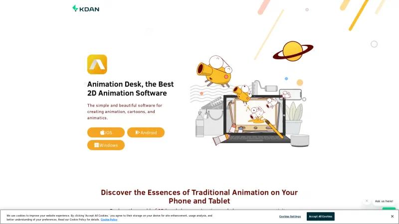 Homepage of Animation Desk