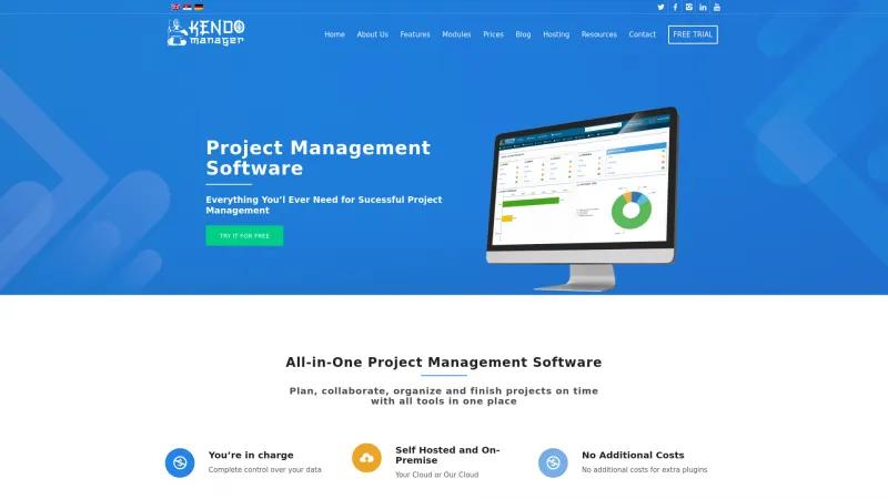 Homepage of Kendo Manager