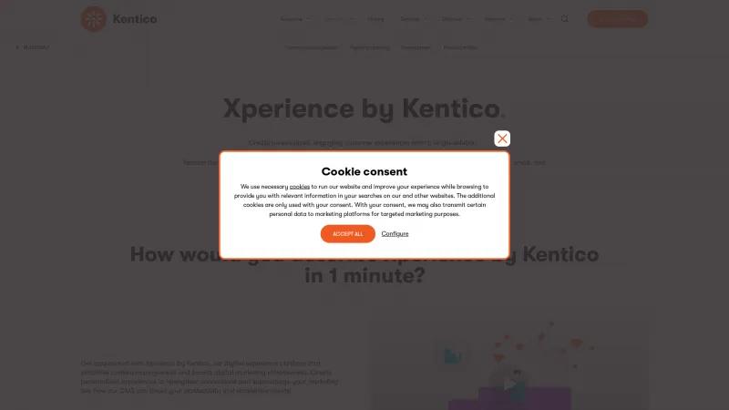 Homepage of Xperience by Kentico