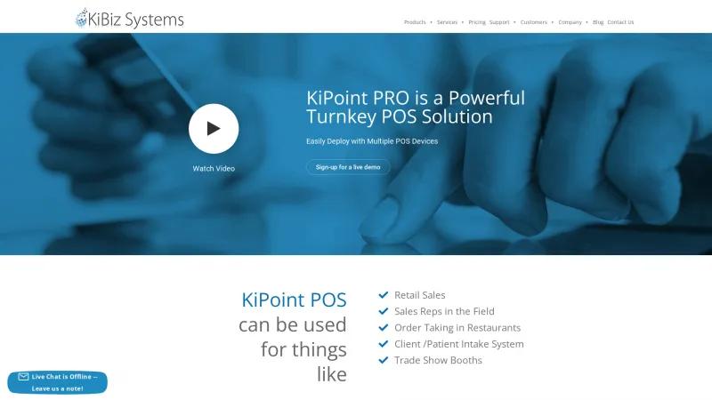 Homepage of KiPoint POS