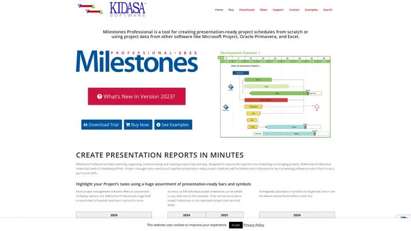 Homepage of Milestones Professional