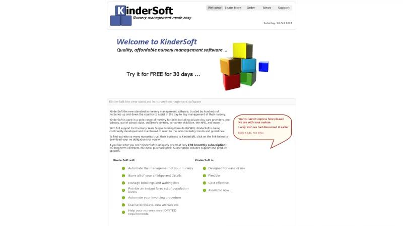 Homepage of KinderSoft