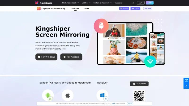 Homepage of Kingshiper Screen Mirroring