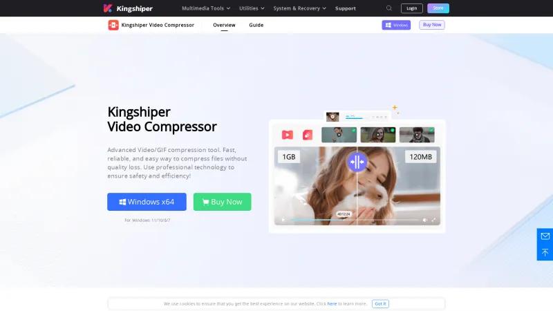 Homepage of Kingshiper Video Compressor