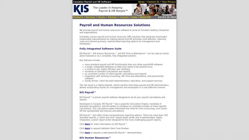 Homepage of KIS Human Resources