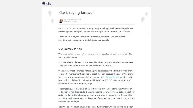 Homepage of Kite