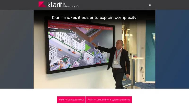 Homepage of Klarifi