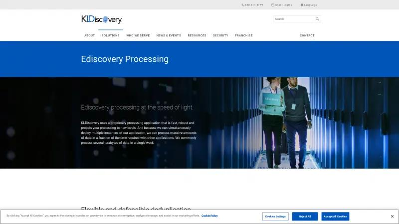 Homepage of KLDiscovery