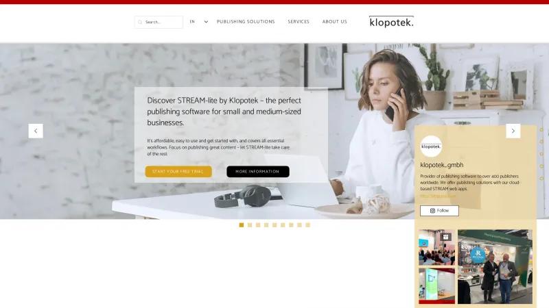 Homepage of Klopotek