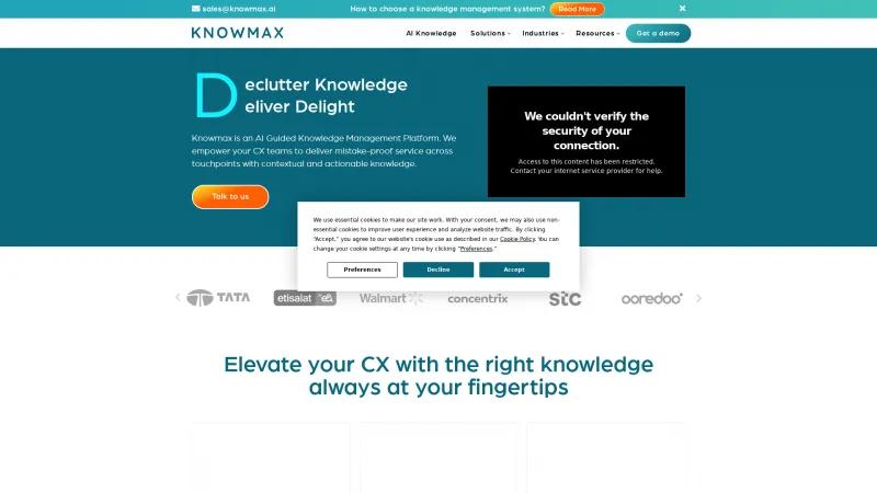 Homepage of Knowmax