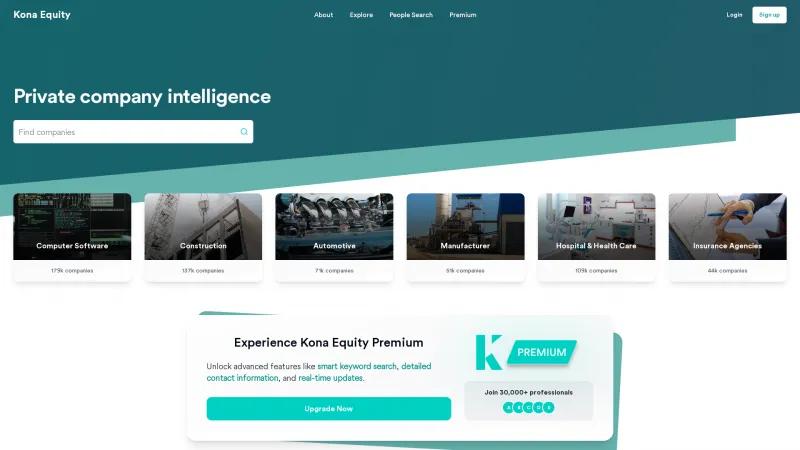 Homepage of Kona Equity