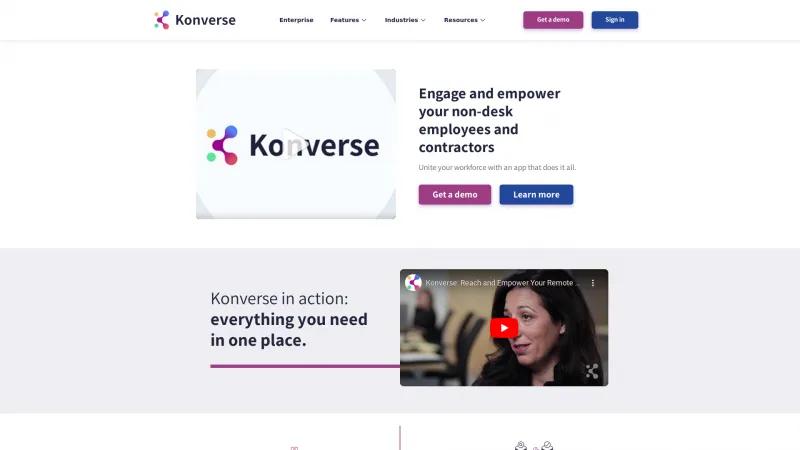 Homepage of Konverse