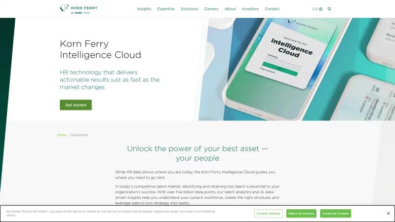 Homepage of Korn Ferry Intelligence Cloud