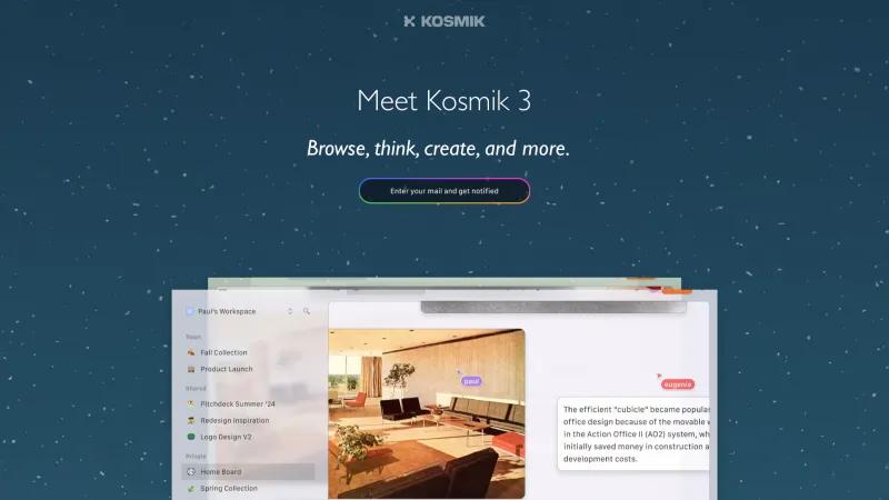 Homepage of Kosmik