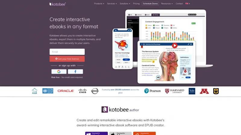 Homepage of Kotobee Author