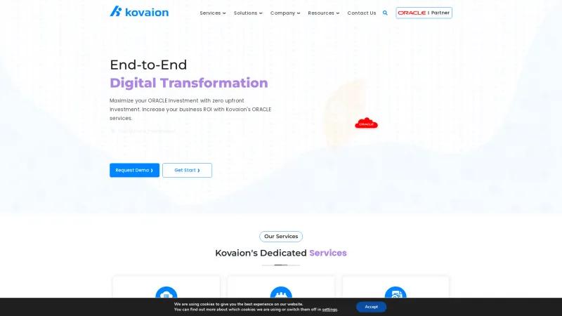 Homepage of Kovaion Low-Code Platform