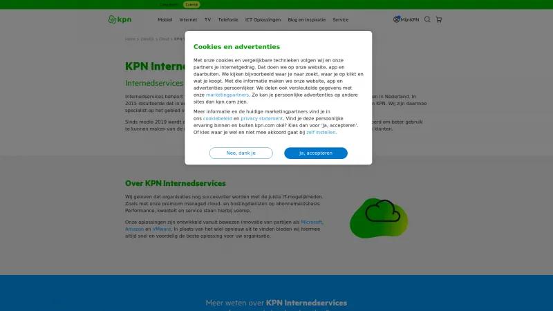 Homepage of KPN Internedservices