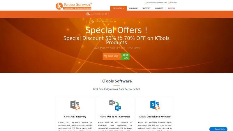 Homepage of KTools Data Recovery