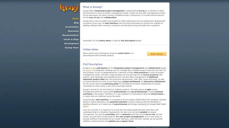 Homepage of Kunagi