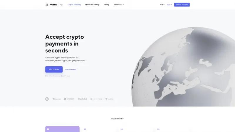 Homepage of KUNA Pay