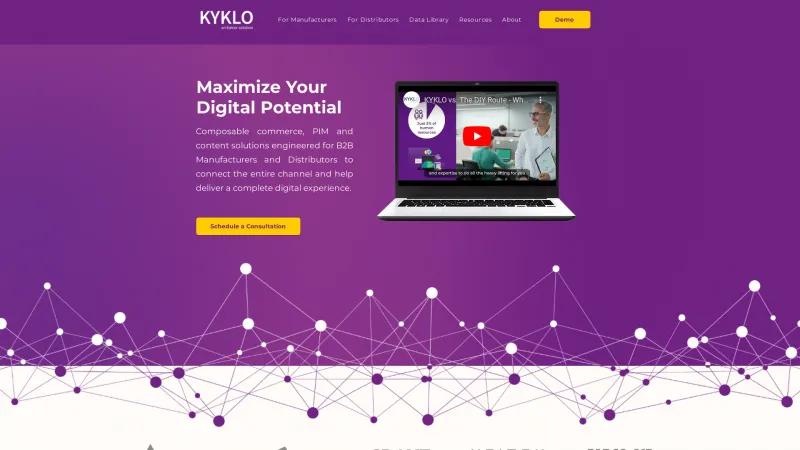 Homepage of KYKLO Sales Operations Management