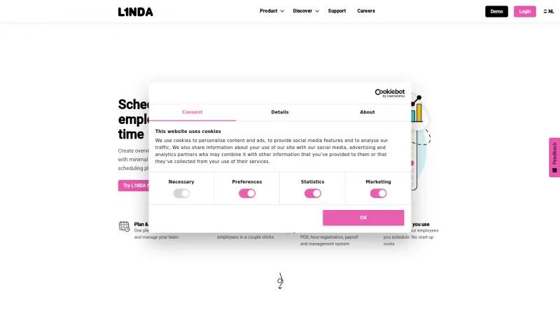 Homepage of L1NDA