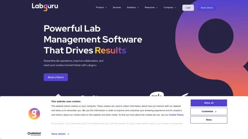 Homepage of Labguru