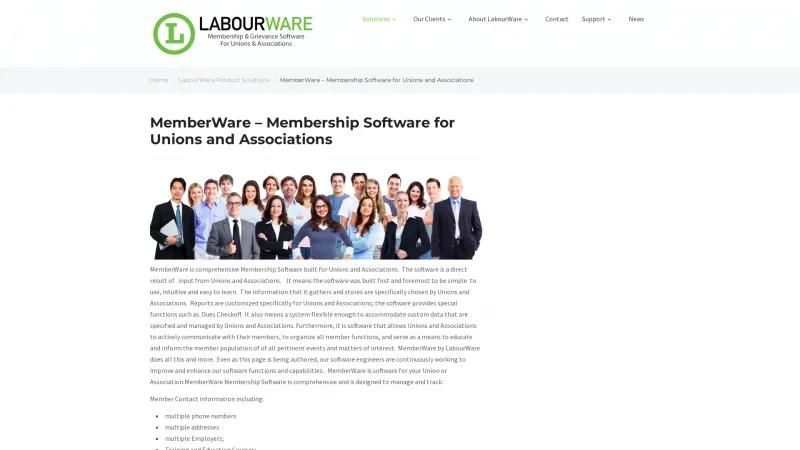 Homepage of MemberWare