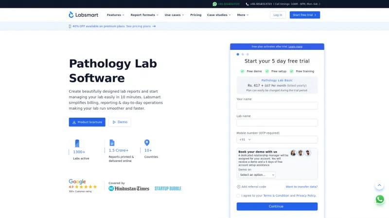 Homepage of Labsmart