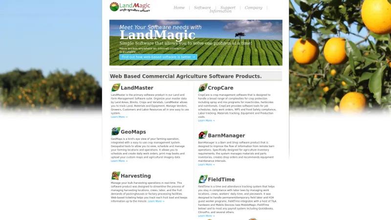 Homepage of LandMagic