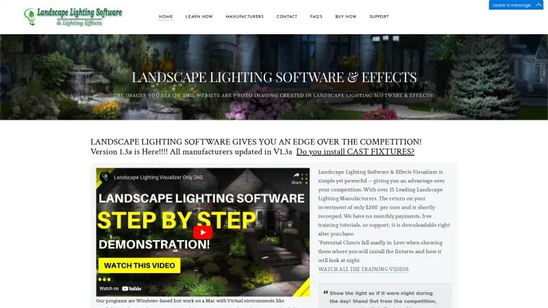 Homepage of Landscape Lighting Software