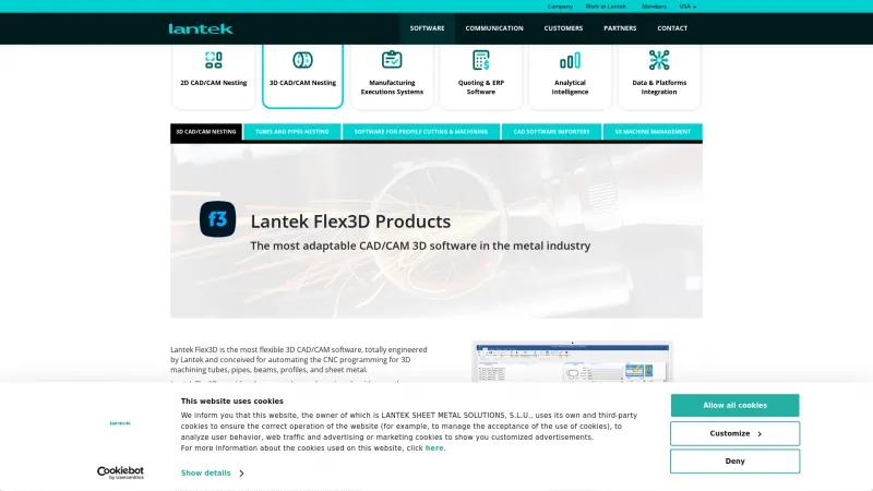 Homepage of Lantek Flex3d