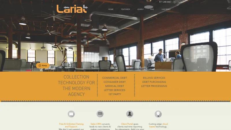 Homepage of Lariat Collections Platform