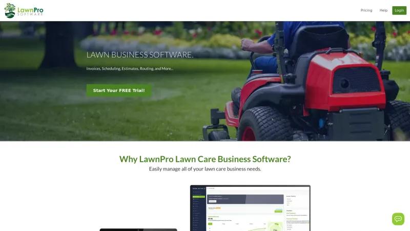 Homepage of LawnPro