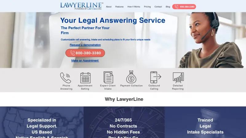 Homepage of LawyerLine