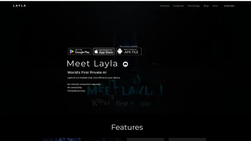 Homepage of Layla