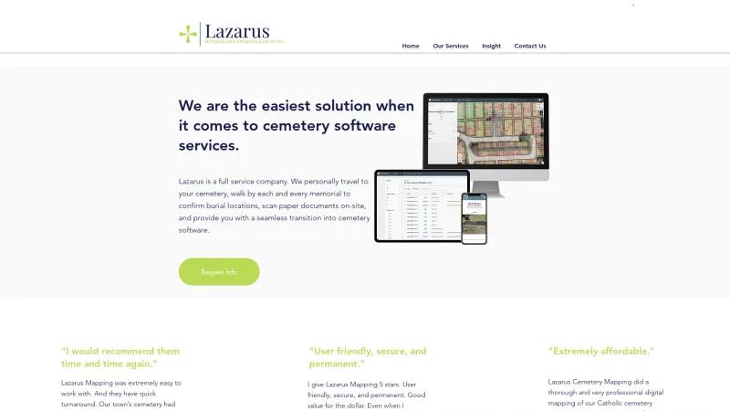 Homepage of Lazarus Cemetery Mapping