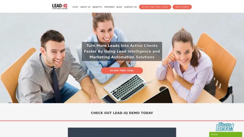 Homepage of Lead-IQ