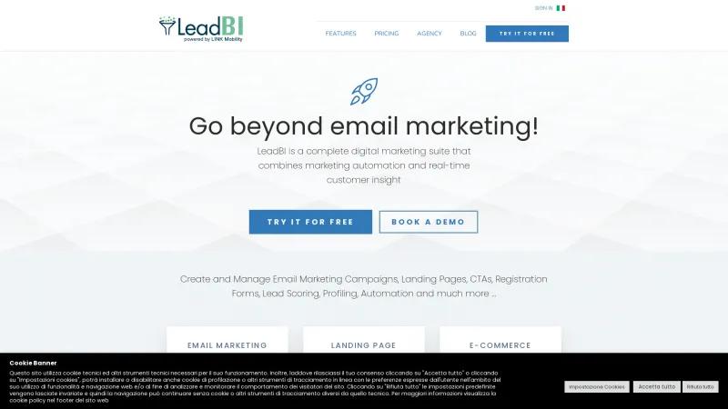 Homepage of LeadBI