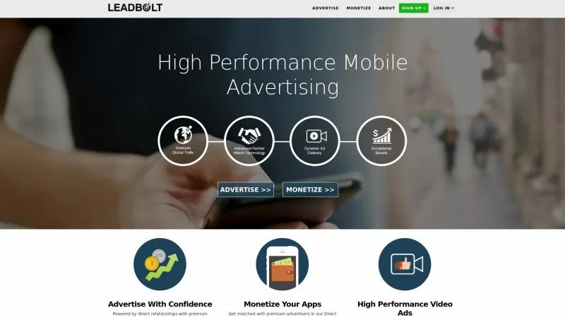 Homepage of Leadbolt