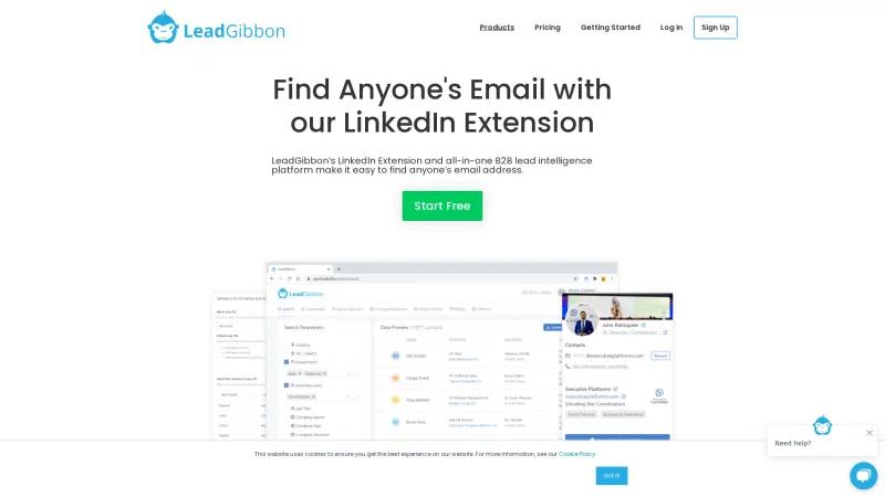 Homepage of LeadGibbon