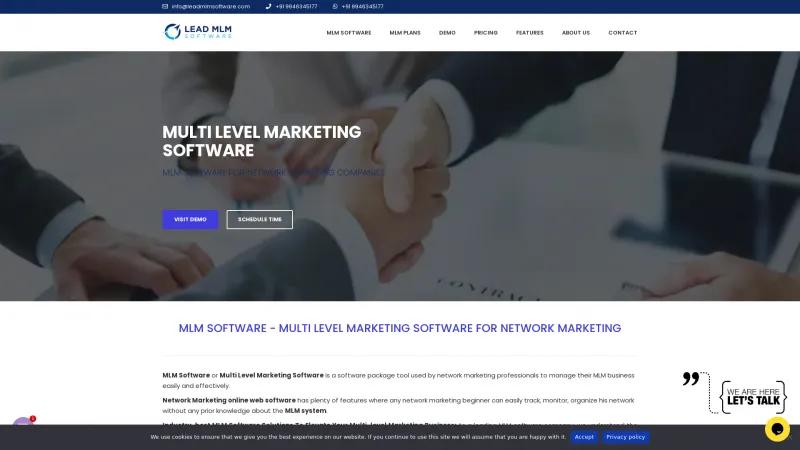 Homepage of Lead MLM