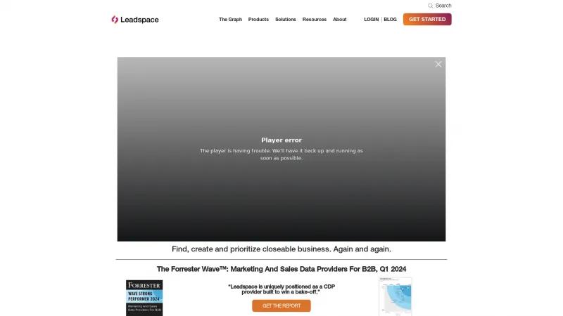 Homepage of Leadspace