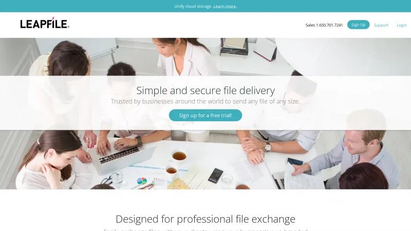 Homepage of Leapfile