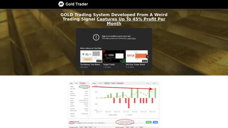 Homepage of Gold Trader