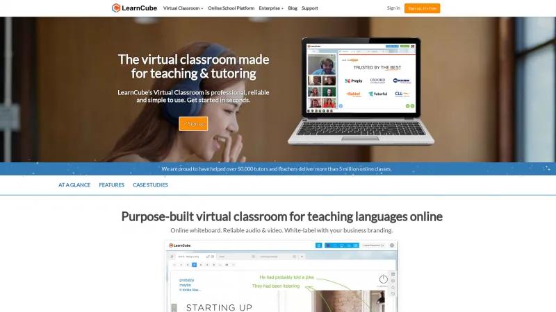 Homepage of LearnCube