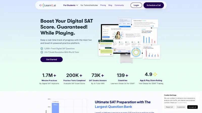 Homepage of LearnQ.ai